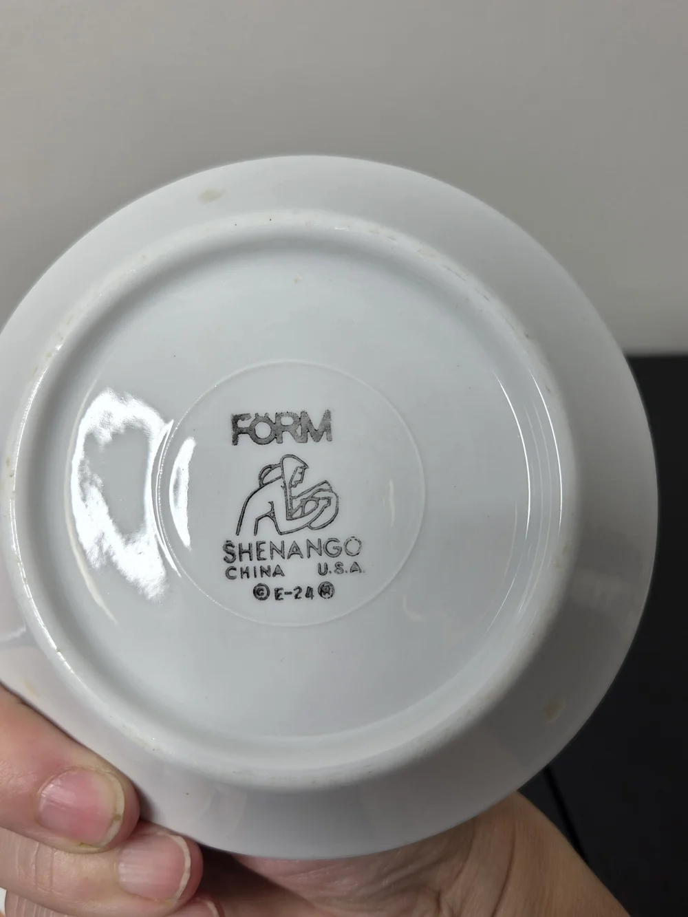 Form Shenango China Set of 8 Orange and White Glazed Saucer Plates 5
